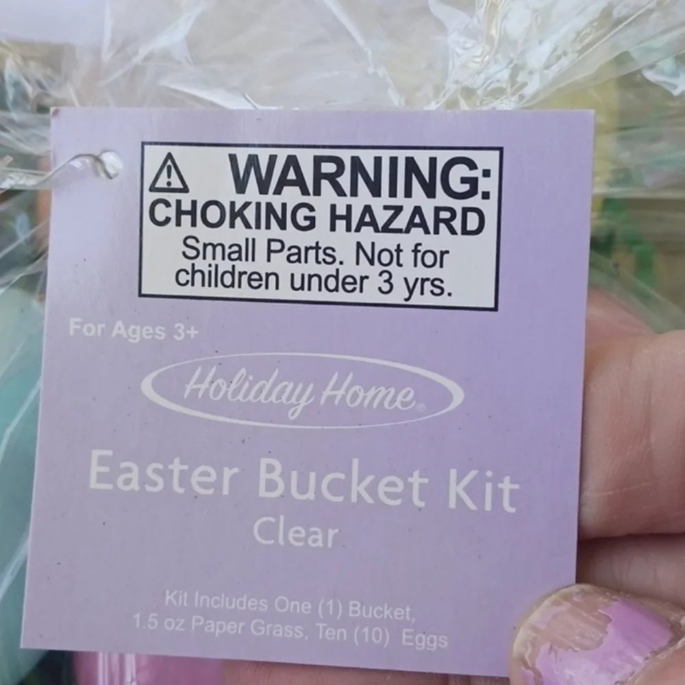 Easter egg clear basket kit  NWT